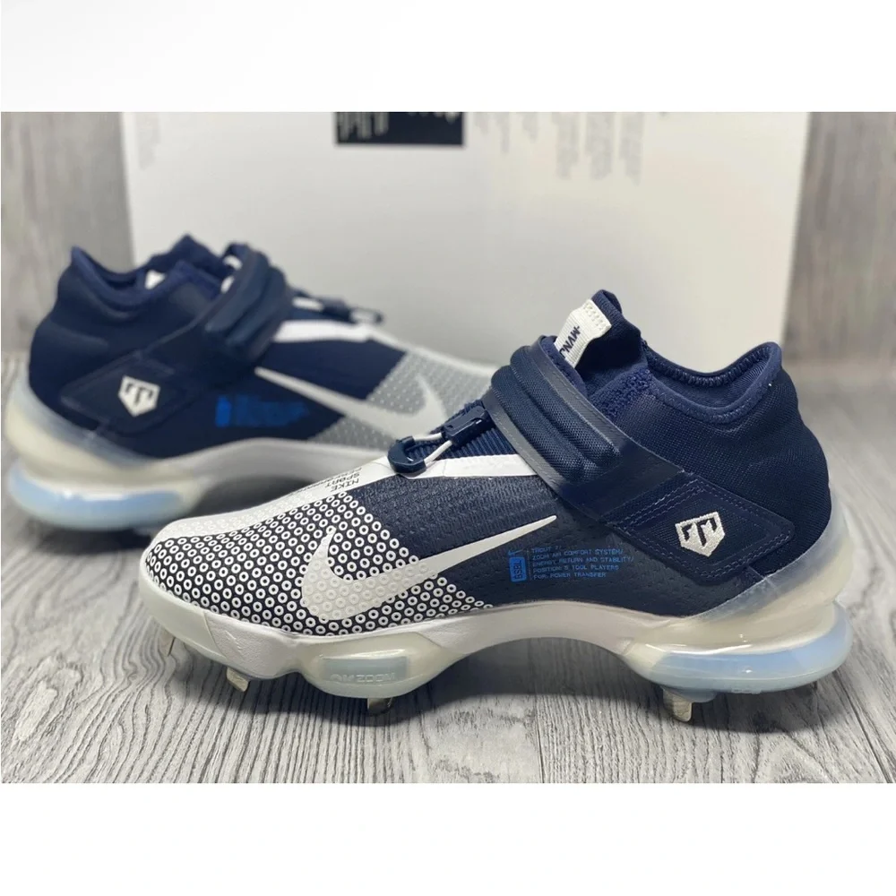 NWT Men’s‎ Nike Force Zoom Trout 7 Dark Blue and White Baseball Cleats